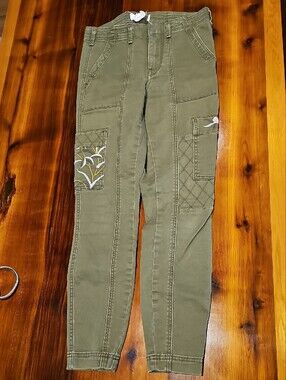 Anthropologie  Cargo Pants - Embroidered Pockets - 26